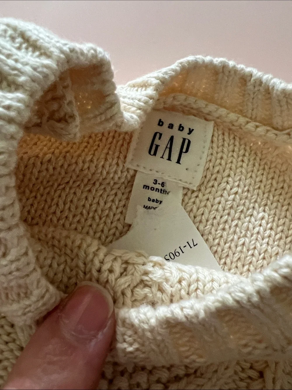 GAP Cream Cable-Knit Ruffle-Hem Crew Sweater Dress